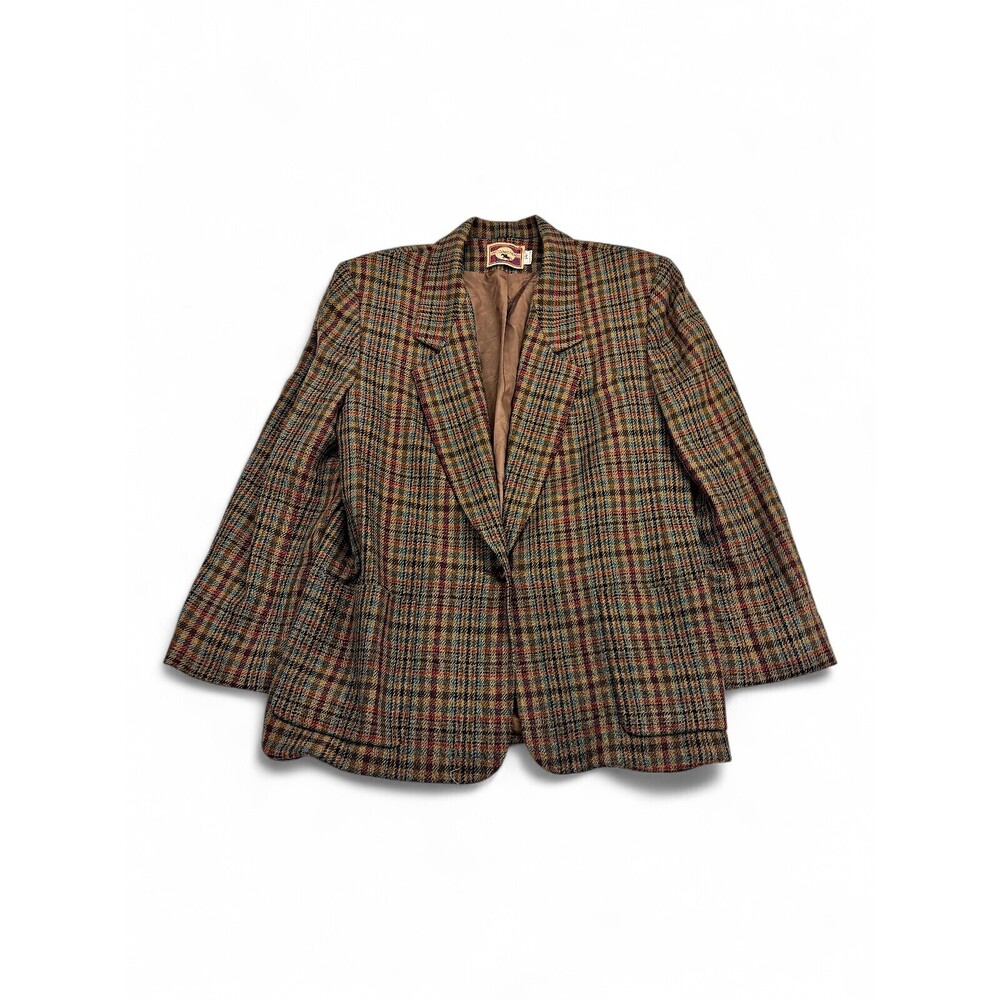 JH Collectibles Plaid Tweed Blazer Women's Plus Size 14
